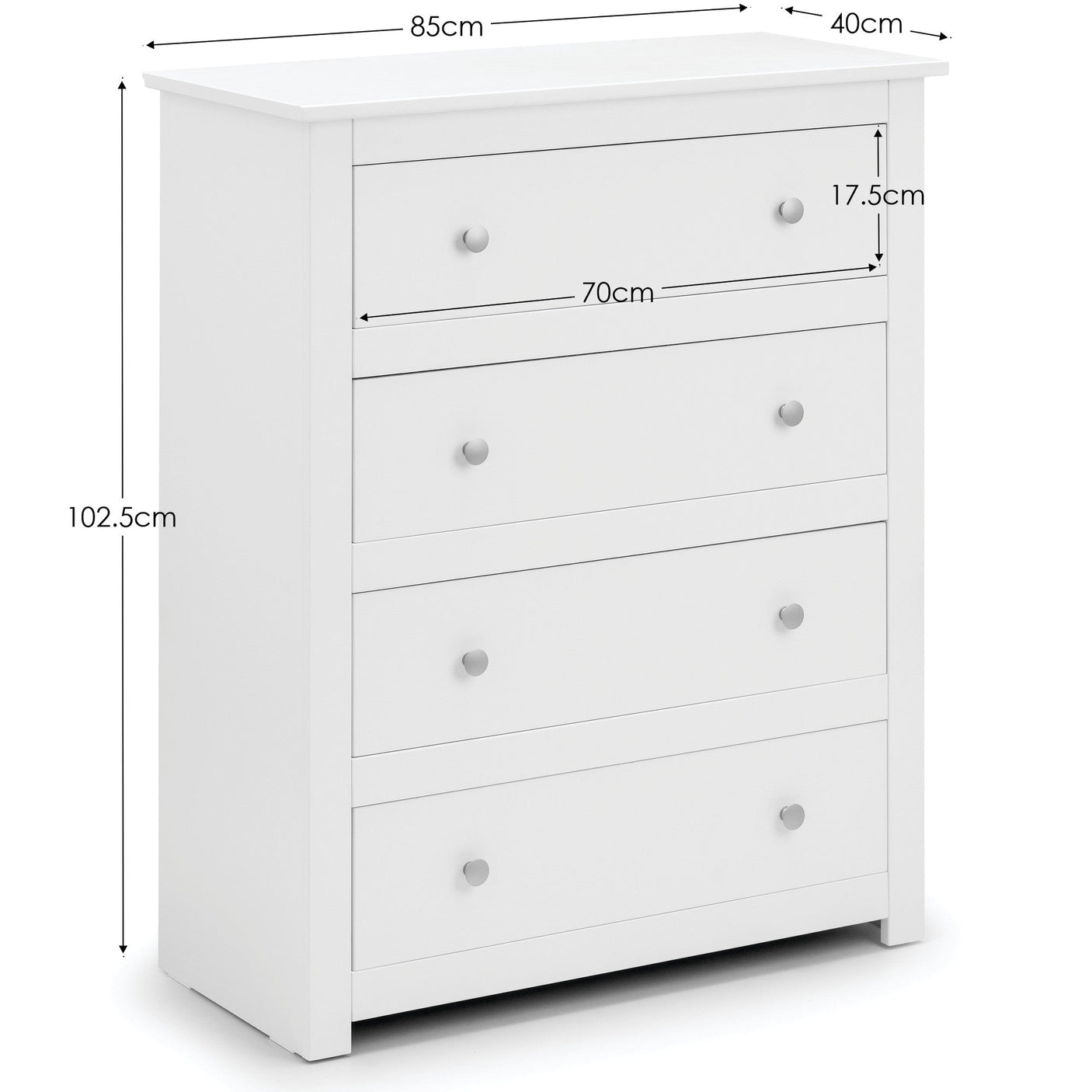 Radley 4 Drawer Chest - Black - RAD102