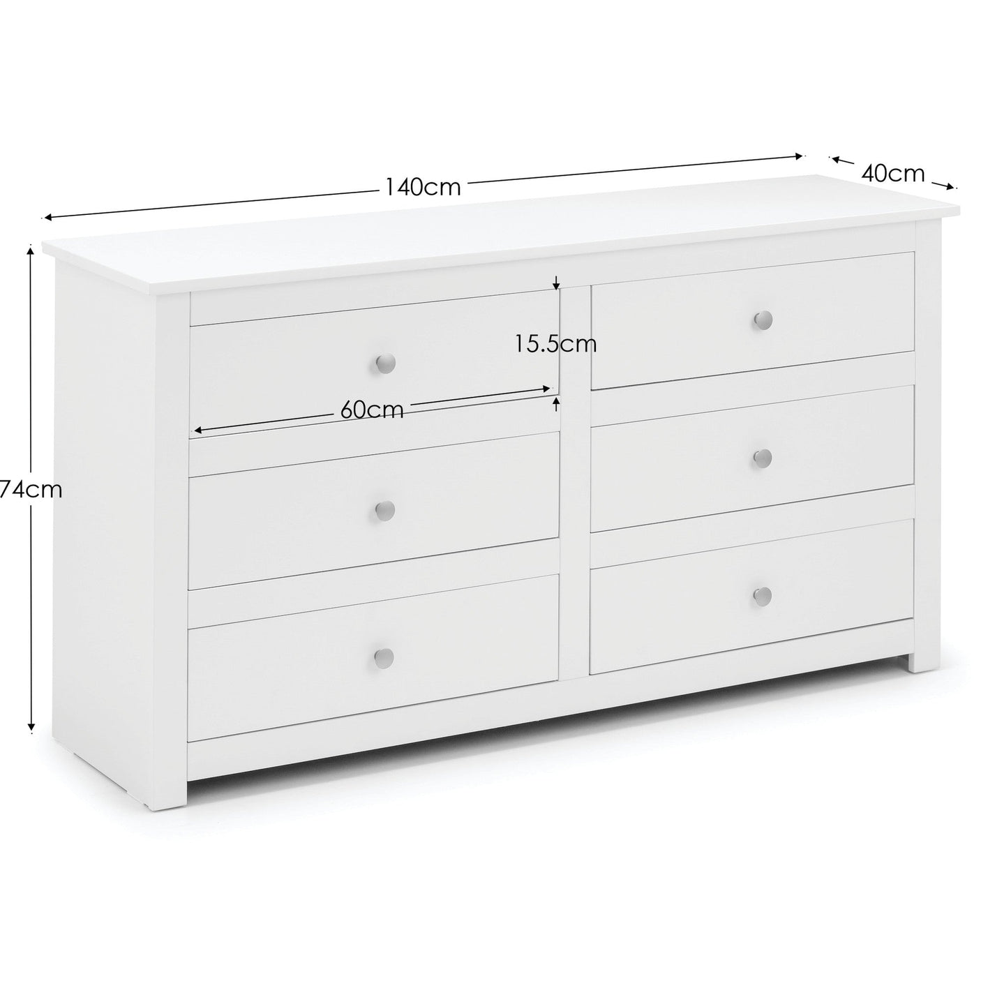 Radley 6 Drawer Chest - Black - RAD103