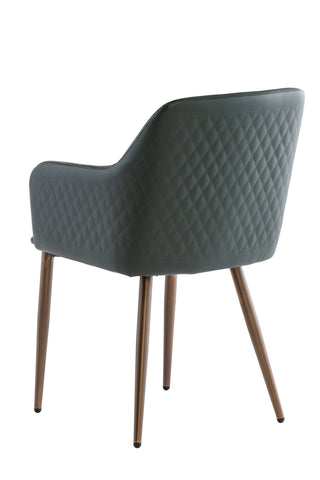 Elegant Dark Green Dining Chair with Brushed Brass Legs