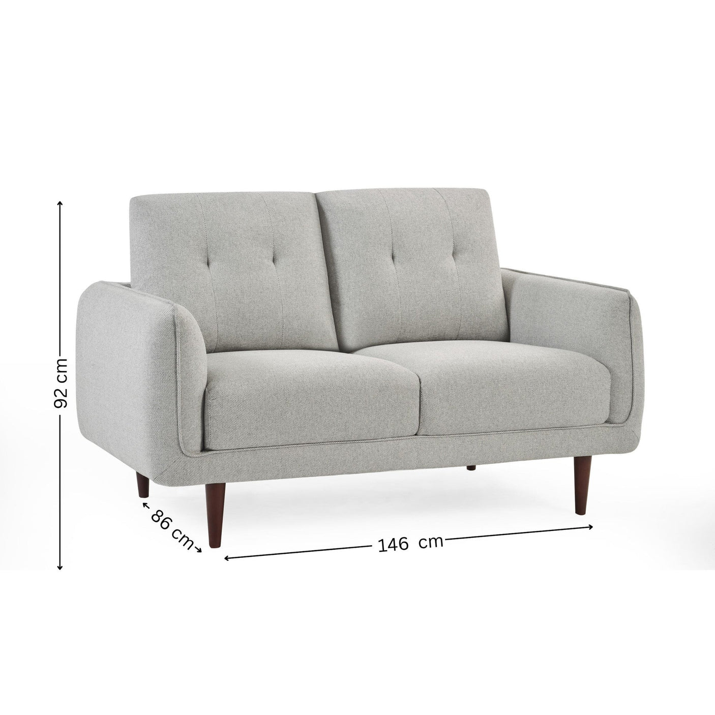 Remy 2 Seater Sofa - Grey - REM002