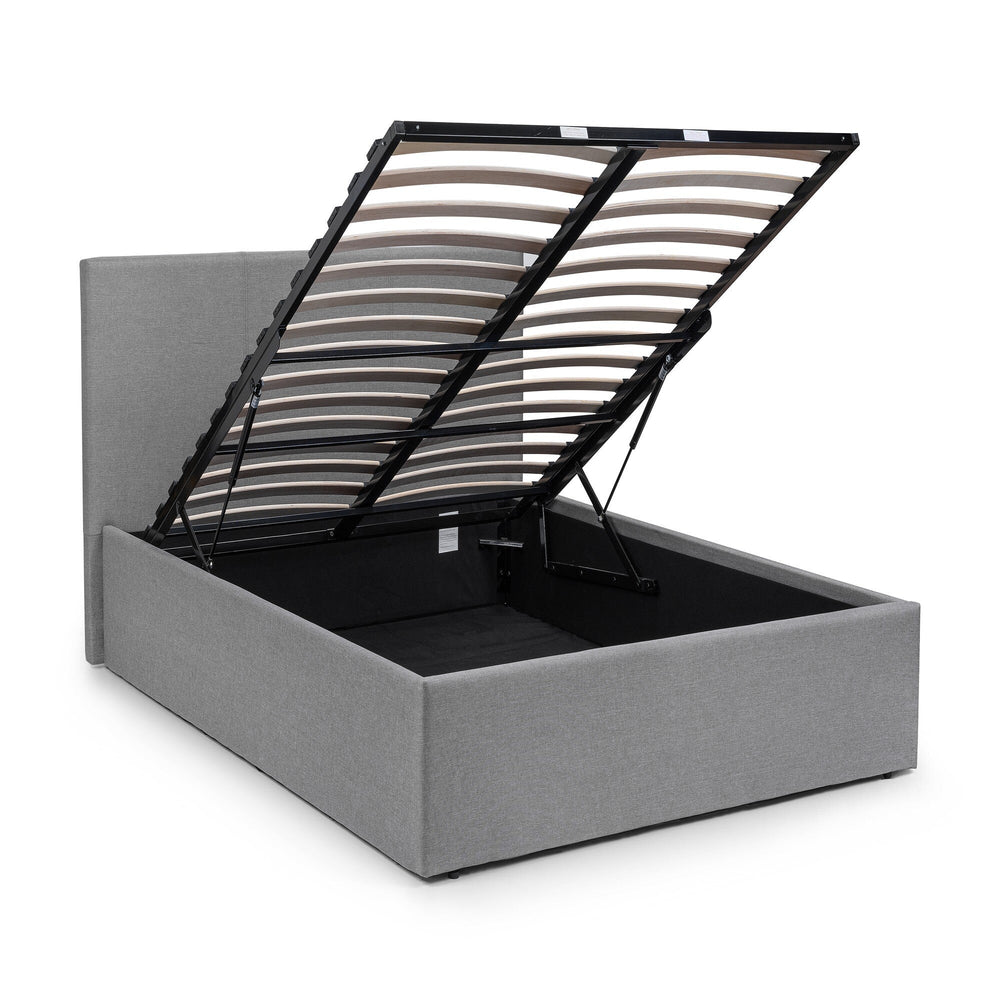 Rialto Ottoman Lift-Up Storage Bed - Light Grey / Double - RIA301