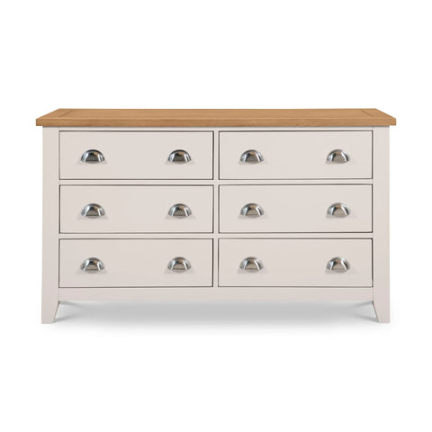 Richmond 6 Drawer Wide Chest - Grey - RIC303