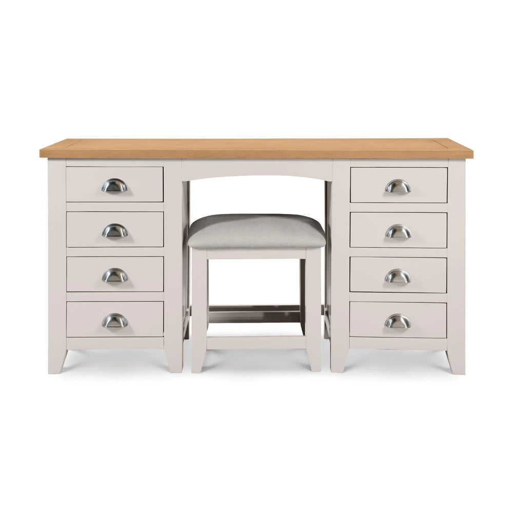 Richmond Twin Pedestal Dressing Table - Grey - RIC306