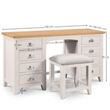 Richmond Twin Pedestal Dressing Table - Grey - RIC306