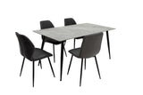 Stylish 1.6m Grey Dining Table with Black Legs for Modern Homes