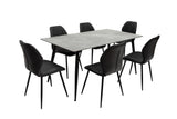 Stylish 1.6m Grey Dining Table with Black Legs for Modern Homes