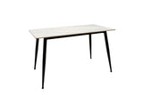 Stylish 1.6m Snow White Dining Table with Black Legs
