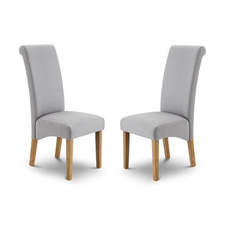 Rio Scrollback Fabric Chairs (Set of 2) - Grey - RIO102