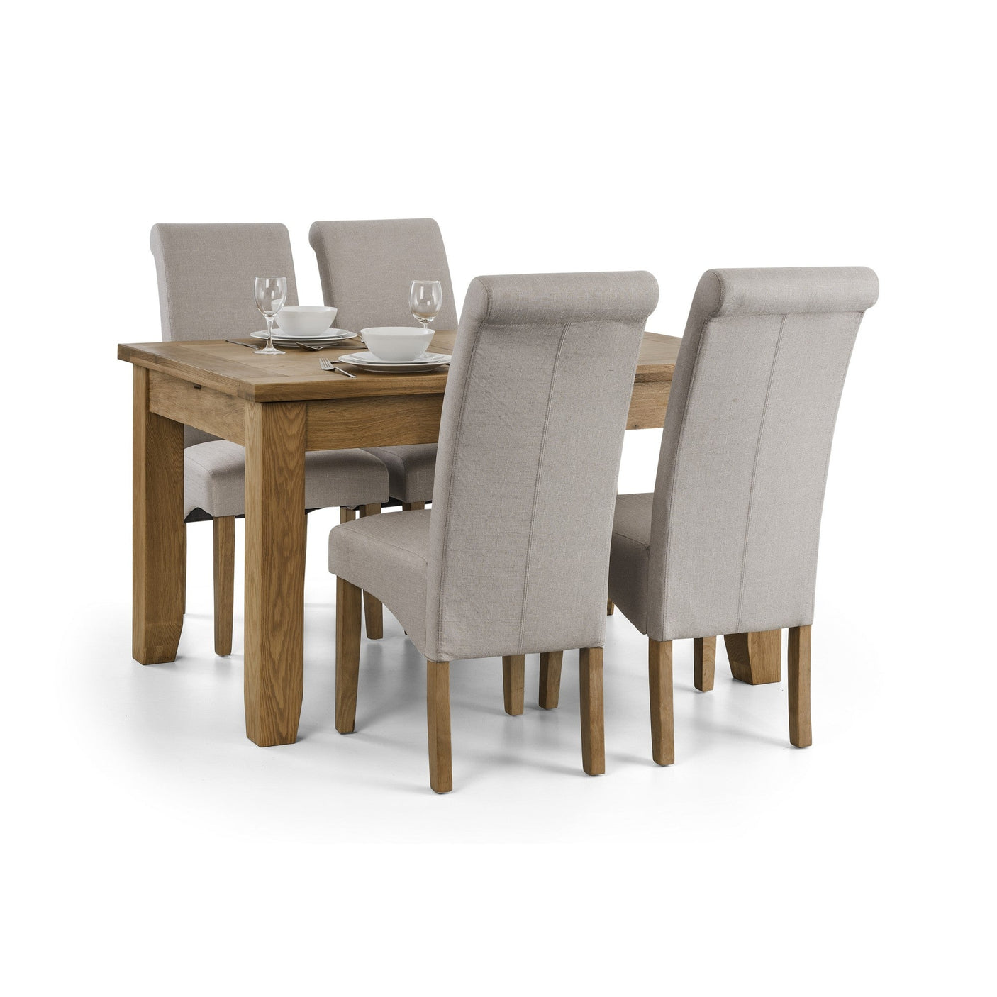 Rio Scrollback Fabric Chairs (Set of 2) - Grey - RIO102