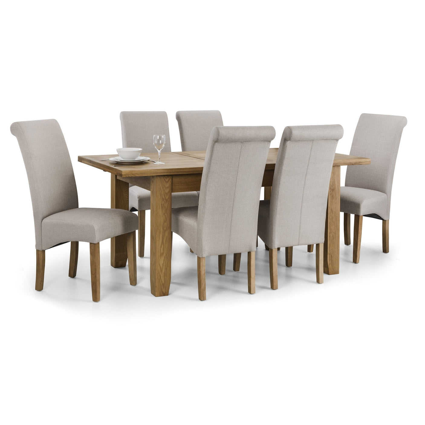 Rio Scrollback Fabric Chairs (Set of 2) - Grey - RIO102