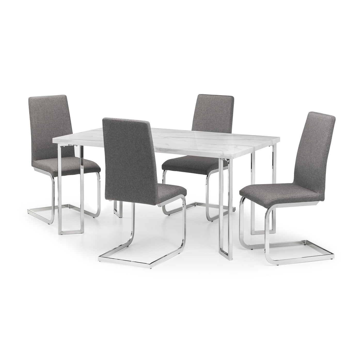 Roma Cantilever Dining Chair (Set of 2) - Grey - ROM102