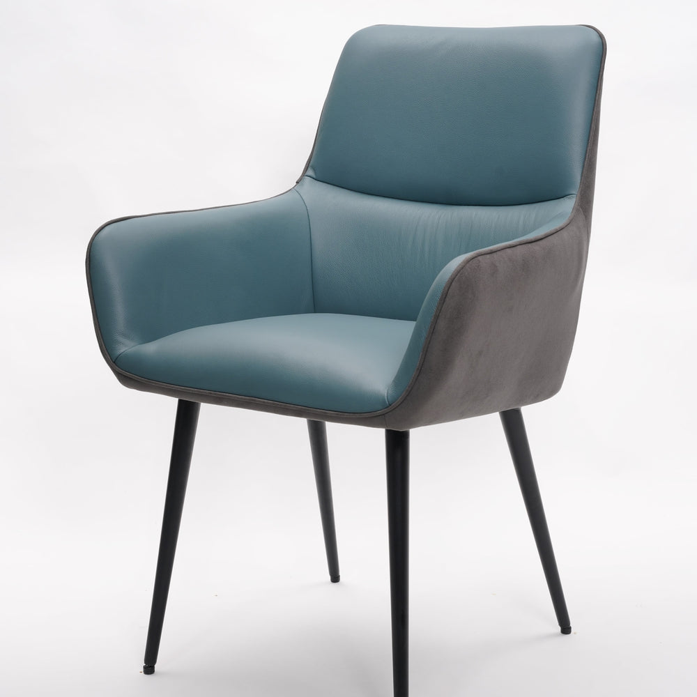 Rebecca Chair Lagoon Blue Leather