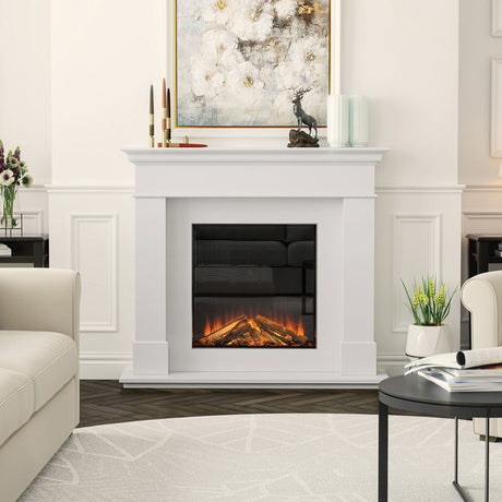 Renoir 54'' Fireplace Set Alpine White (Forest 650) -  - 105-514485