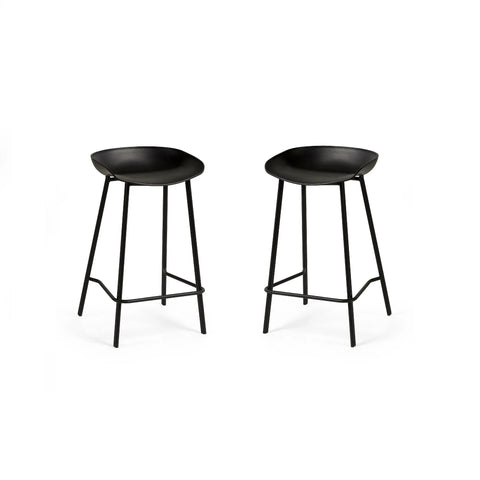 Renzo Bar Stool (Set of 2) - Black - REN012
