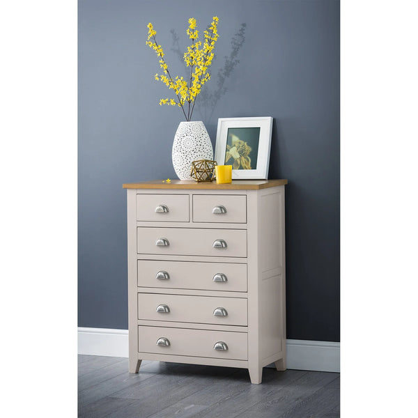 Richmond 4+2 Drawer Chest - Grey - RIC302