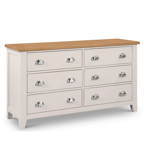 Richmond 6 Drawer Wide Chest - Grey - RIC303