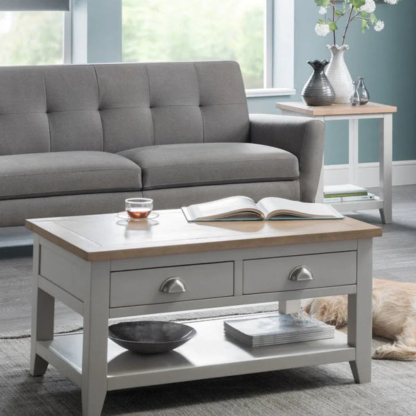 Richmond Coffee Table With 2 Drawers - Grey - RIC203