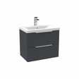 Satin anthracite wall hung bathroom vanity unit with two drawer storage | Home Centre Direct UK