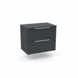 Satin anthracite wall hung vanity unit with double drawers and integrated worktop | Home Centre Direct UK
