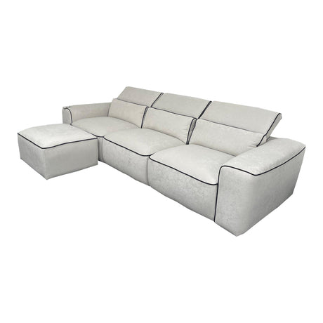 Halbury Modular Grey Recliner Sofa with Ottoman – 4-Piece Set