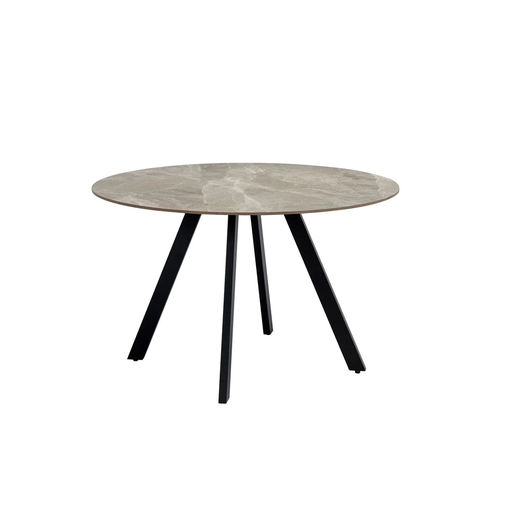 1.1m Grey Stone Round Dining Table - Stylish Modern Furniture