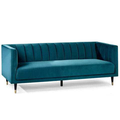 Salma Scalloped Back 3 Seater Sofa - Grey - SAL413