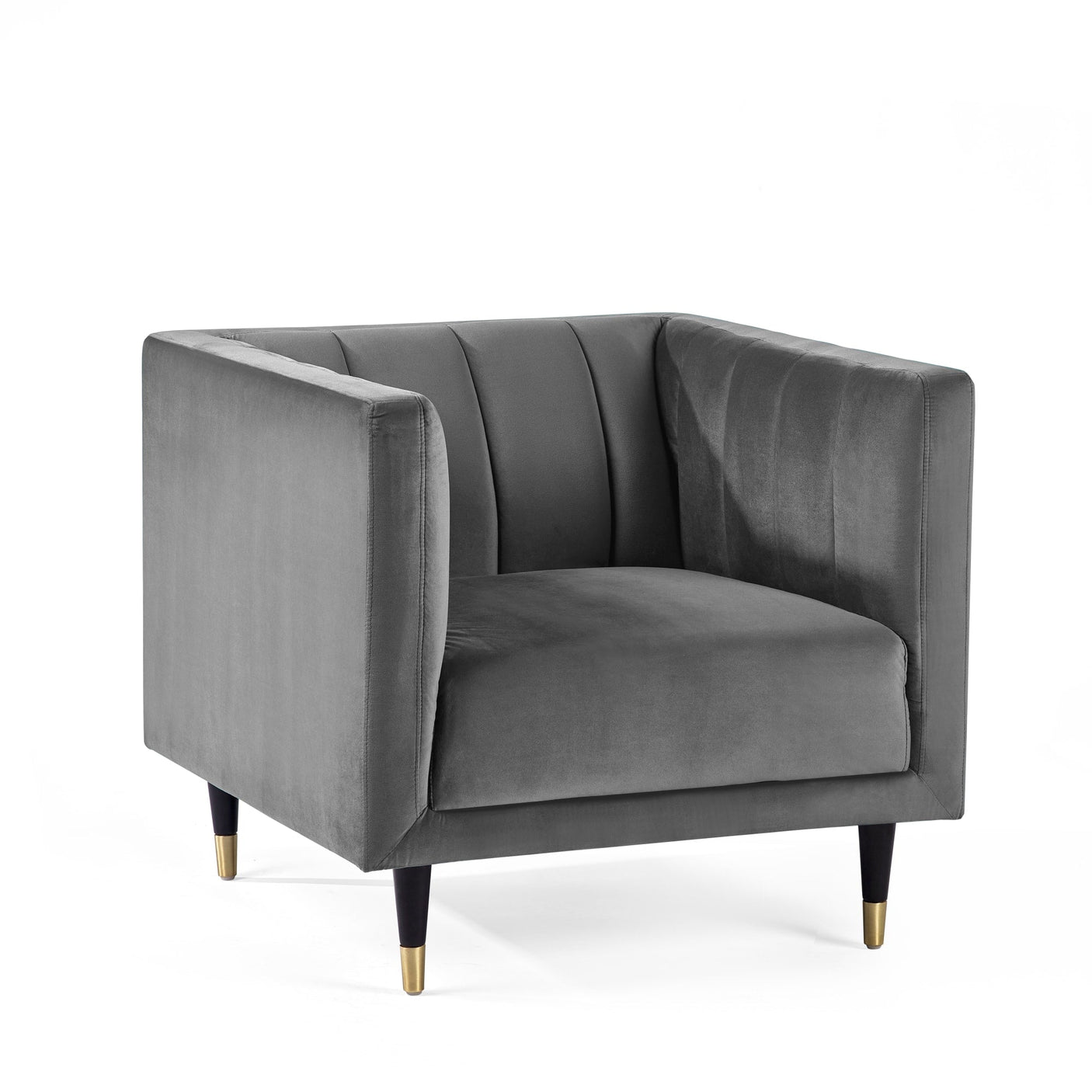 Salma Scalloped Back Chair - Grey - SAL411