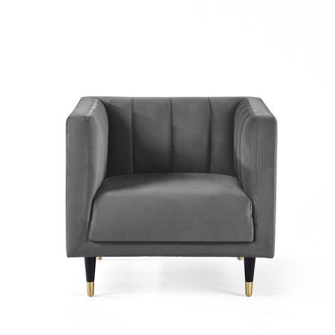 Salma Scalloped Back Chair - Grey - SAL411