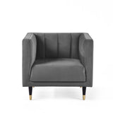 Salma Scalloped Back Chair - Grey - SAL411