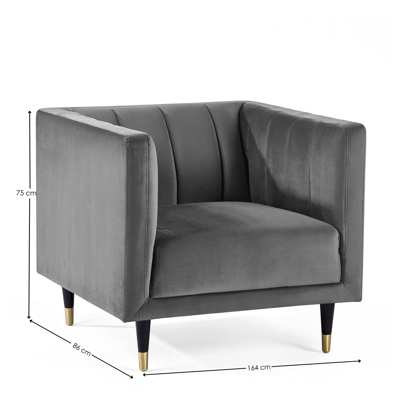 Salma Scalloped Back Chair - Grey - SAL411