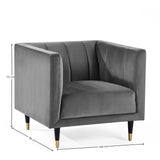 Salma Scalloped Back Chair - Grey - SAL411