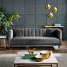 Salma Scalloped Back 3 Seater Sofa - Teal - SAL403