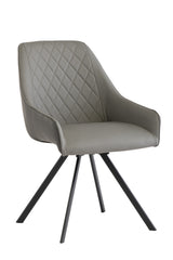 Dark Grey and Light Grey Swivel Dining Chair with Black Legs