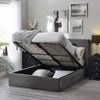Shoreditch High Headboard Ottoman Lift-Up Storage Bed - Grey / Double - SHO201