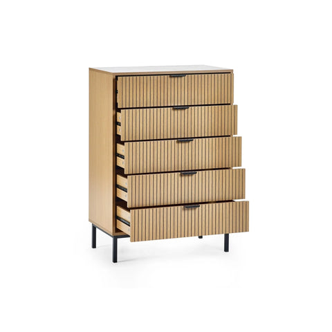 Sia 5 Drawer Chest - Light Brown - SIA003