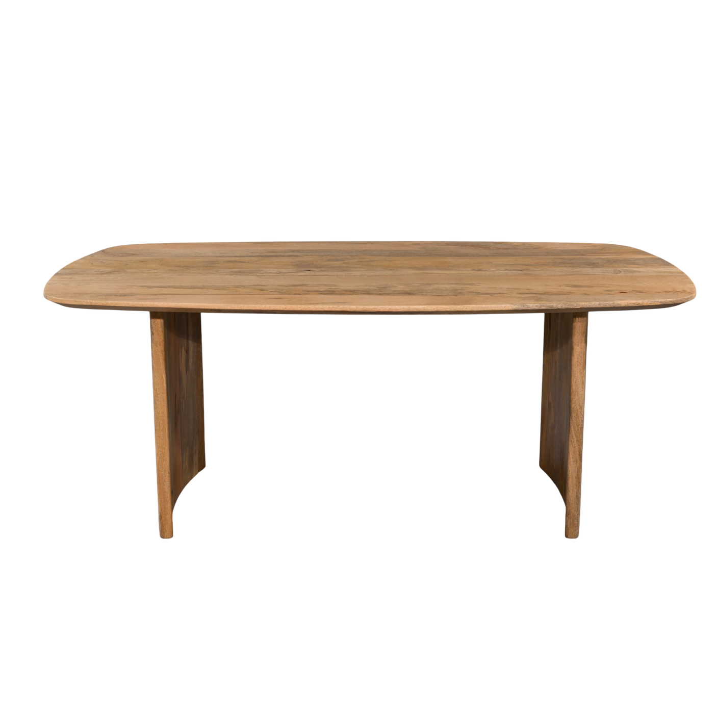 Wooden dining table on a white background
