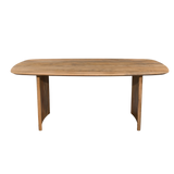 Wooden dining table on a white background