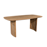 Wooden dining table on a white background