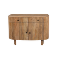 Wooden sideboard with three doors on a white background