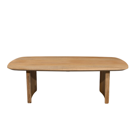 Wooden coffee table on a white background