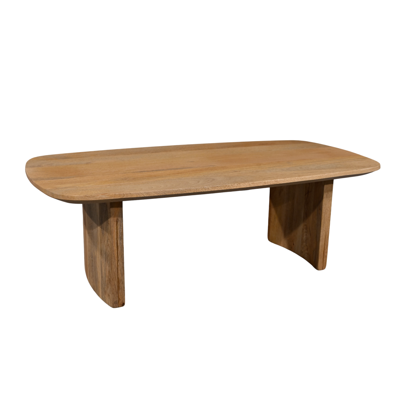 Wooden coffee table on a white background