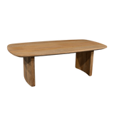 Wooden coffee table on a white background