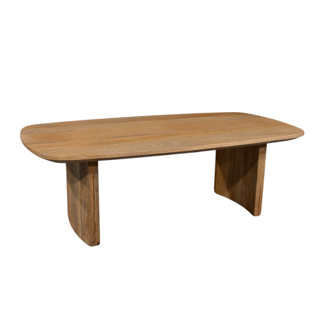 Wooden coffee table on a white background