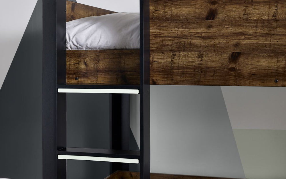 Solomon Bunk Bed -  Rustic And Black