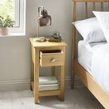 Somerset 1 Drawer Bedside - Oak - SOM001