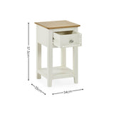 Somerset 1 Drawer Bedside - Oak - SOM001