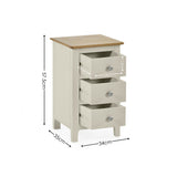 Somerset 3 Drawer Bedside - Oak - SOM002