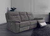 Electric 3-Seater Recliner Sofa in Graphite Fabric - Modern Comfort