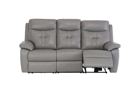Grey Leather Electric 3-Seater Recliner Sofa for Ultimate Comfort