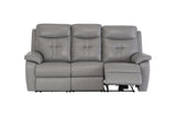 Grey Leather Electric 3-Seater Recliner Sofa for Ultimate Comfort